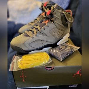 Nike Jordan 6 Travis Scott Suede Army Green US 9.5